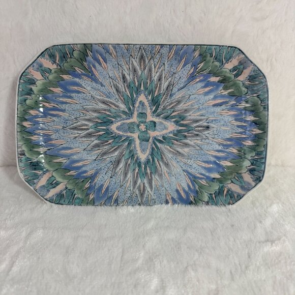 Decorative Dynasty Vintage Toyo Plate Plumage 1980s Modern Geometric Macau - Picture 1 of 8